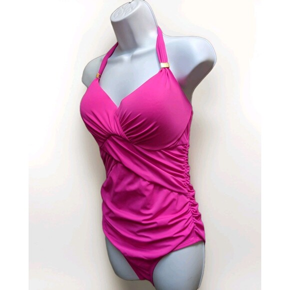 Victoria's Secret Pink Unforgettable One-Piece Swimsuit L 36D Beach Sexy Resort - Picture 3 of 11